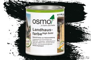 OSMO Скидка до 29% ! Непрозрачная краска для наружных работ Osmo Landhausfarbe 2703 cеро-чёрная 0,75 л