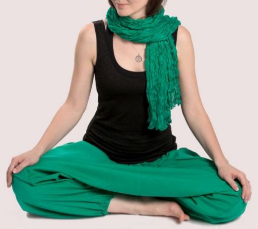 Женский шарф из натурального шёлка, зеленый, Москва