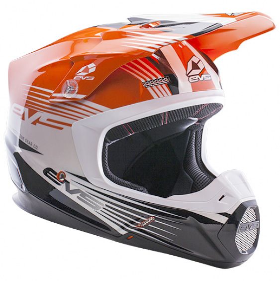 EVS - T5 Works шлем, оранжево-бело-черный