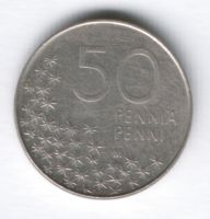 50 пенни 1991 г. Финляндия