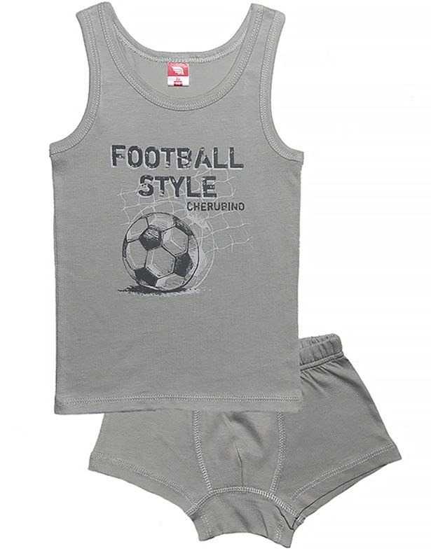 Комплект для мальчика Football style серый