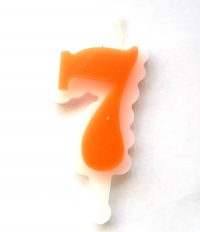 Свеча цифра 7 (оранжевая)