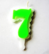 Свеча цифра 7 (зеленая )