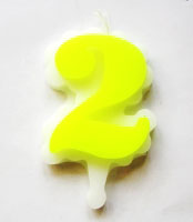 Свеча цифра 2 (желтая )