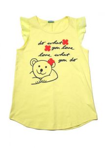862298 Клевер блузка желтая для девочки с мишкой