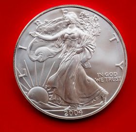 1 доллар Шагающая свобода (Ag999 серебро), 2004г. Идеальное состояние