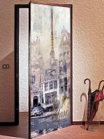 Наклейка на дверь - Ретро открытка | магазин Интерьерные наклейки