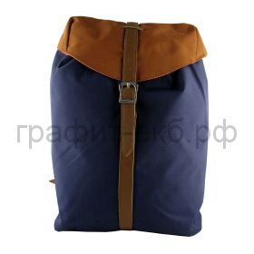 Рюкзак Феникс с элементами кожзама синий/коричневый 40400