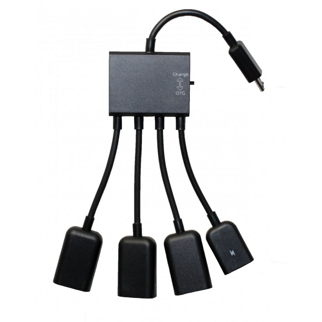 Переходник OTG Hub MicroUSB - USB 2.0 (3 порта) с доп.питанием (MicroUSB)