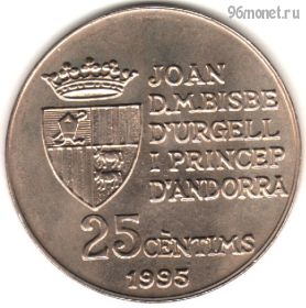 Андорра 25 сантимов 1995