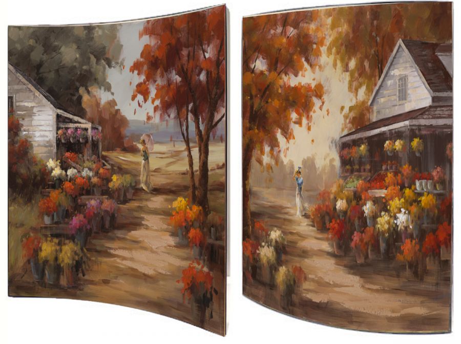 Картина "В цветах" (пара), 41x51 см