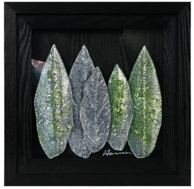 Картина стеклянная "Листья Арбор Мунди", 40х40 см