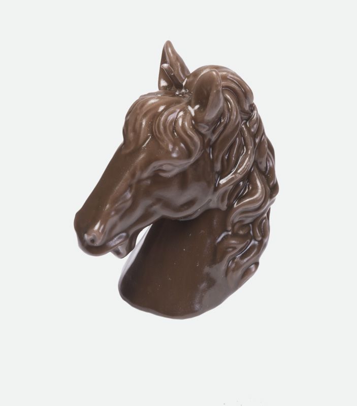 Сувенирная свеча в виде головы лошади, белая или коричневая