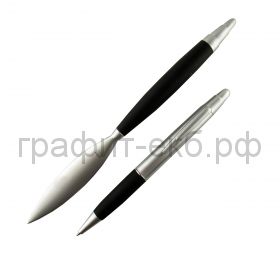 Набор Lerche Ручка шариковая + нож Soft Touch черный/матовый хром 84604