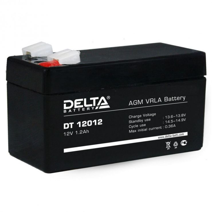Аккумулятор свинцово-кислотный АКБ DELTA (Дельта) DT 12012 12 Вольт 1.2 Ач
