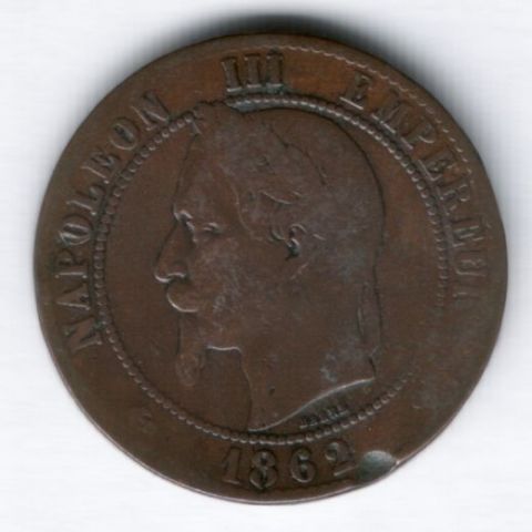 10 сантимов 1862 г. BB Франция