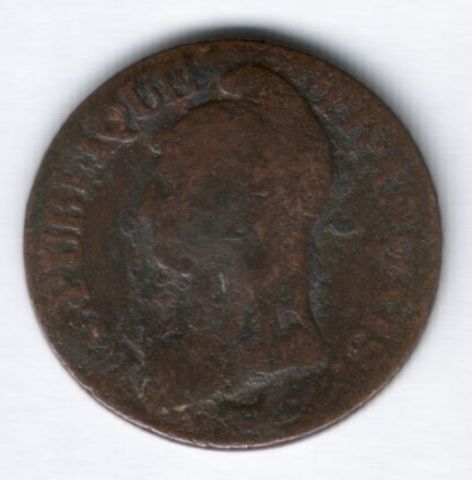 5 сантимов LAN6 AA 1797-1798 г. Франция