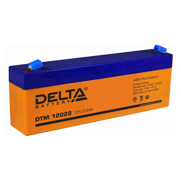 Аккумулятор свинцово-кислотный АКБ DELTA (Дельта) DTM 12022 12 Вольт 2.2 Ач