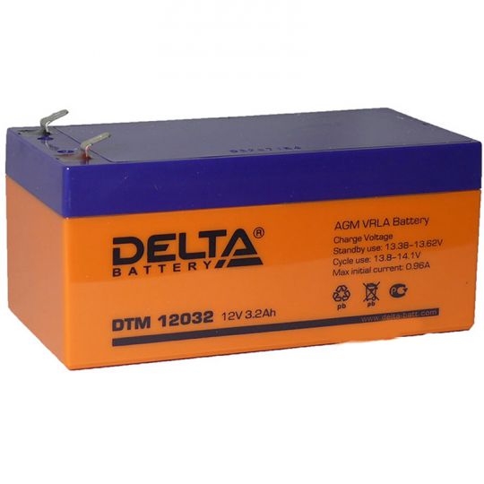 Аккумулятор свинцово-кислотный АКБ DELTA (Дельта) DTM 12032 12 Вольт 3.2 Ач