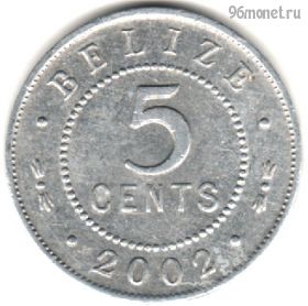 Белиз 5 центов 2002