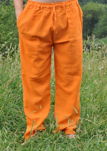 Мужские оранжевые летние штаны для йоги из органического хлопка, Индия
