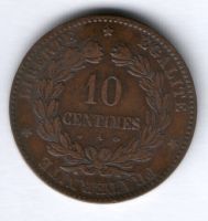 10 сантимов 1876 г. А Франция, редкий год