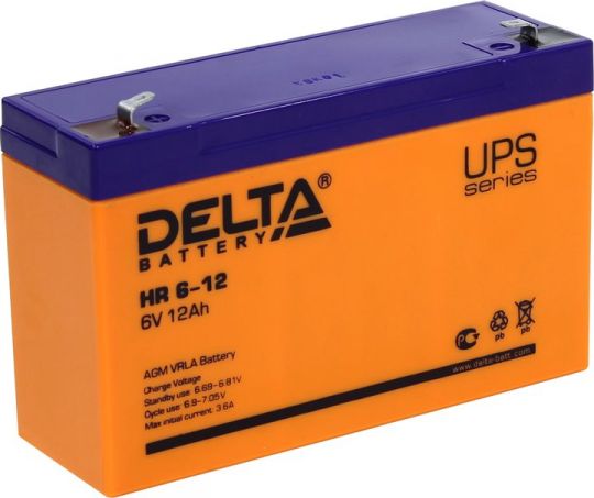 Аккумулятор свинцово-кислотный АКБ DELTA (Дельта) HR 6-12 6 Вольт 12 Ач