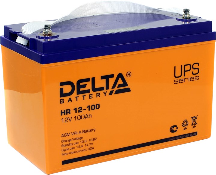 Аккумулятор свинцово-кислотный АКБ DELTA (Дельта) HR 12-100 12 Вольт 100 Ач