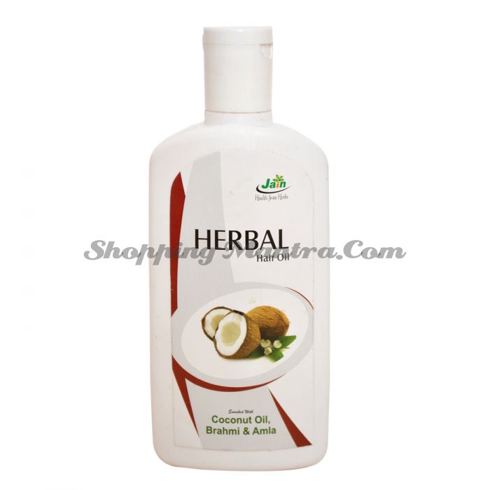 Обогащенное кокосовое масло для волос Джайн Аюрведик / Jain Ayurvedic Herbal Hair Oil Coconut