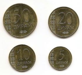 Набор разменных работ Таджикистан 2015 (4 монеты)
