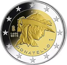 550 лет co дня смерти Донателло 2 евро Италия 2016