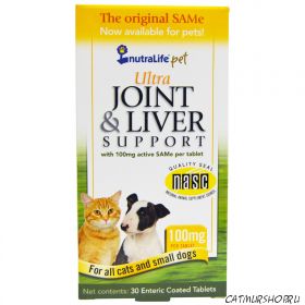 Ultra Joint & Liver Support, 100 mg, 30 таблеток - для кошек и маленьких собак