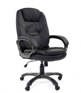 Кресло CHAIRMAN 668/black для руководителя, экокожа, цвет черный