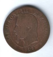 5 сантимов 1861 г. BB Франция