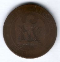 10 сантимов 1854 г. А Франция