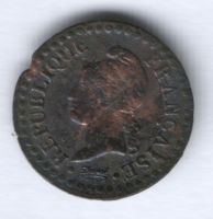 1 сантим LAN6 A 1797-1798 г. Франция
