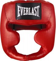 Шлем боксёрский Everlast Martial Arts Leather Full Face S/M красный, артикул 7620SMU