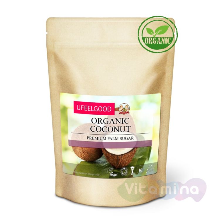 Organic Кокосовый сахар (Premium palm sugar), 200 г
