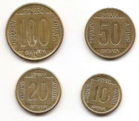 Набор монет Югославия 1988 ( 4 монеты)