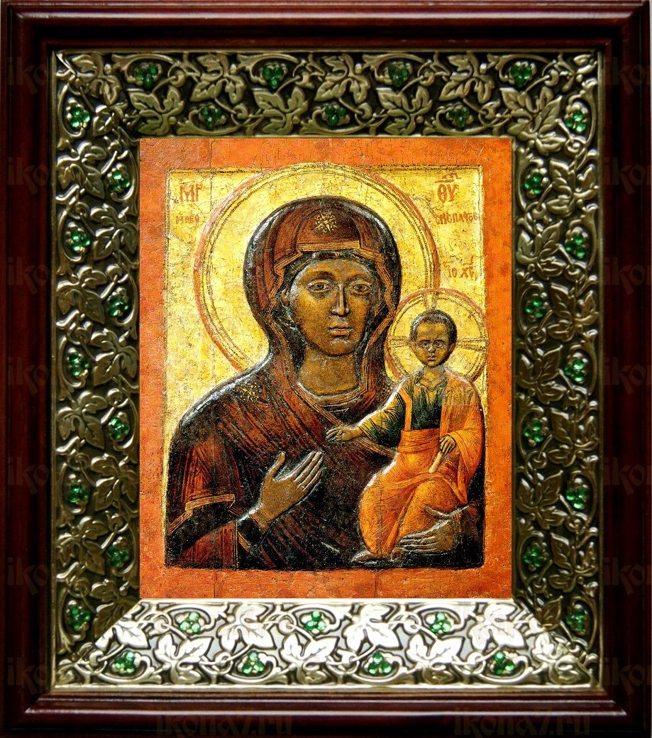 Влахернская икона Божьей Матери (21х24), киот со стразами