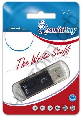 флэш-карта Smartbuy 8GB V-Cut Black черная