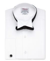 Мужская рубашка под бабочку, под смокинг белая T.M.Lewin сильно приталенная Fitted (55190)
