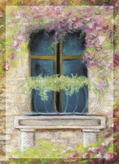 Почтовая открытка Окно в цветах