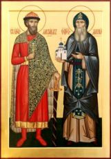 Икона Александр Невский и Даниил Московский (рукописная)