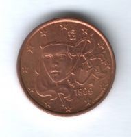 1 евроцент 1999 г. Франция