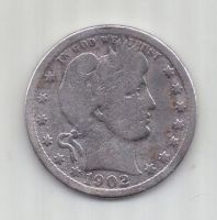 1/4 доллара 1902 г. США