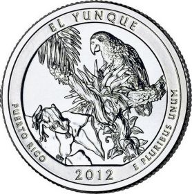 Национальный лес Эль-Юнке 25 центов 2012  монетный двор S