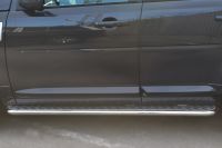 Пороги труба d42 с листом (Лист алюм, проф.нерж) (Вариант1) Land Rover Freelander 2 2013