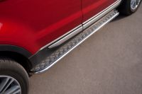 Пороги труба d42 (Лист алюм, проф. сталь) (Вариант2) Land Rover Evoque Prestige u Pure 2011