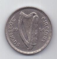6 пенсов 1934 г. редкий год. Ирландия (Великобритания)